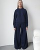 komplety damskie Sarai wygodny komplet bluza i szerokie spodnie z zakładkami Navy 1