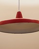 lampy wiszące Duńska lampa wisząca z czerwonego metalu, lata 60. 3