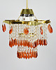 lampy wiszące Żyrandol Jablonecke sklarny, Czechosłowacja, lata 70 1