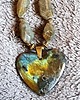 korale Elegancki naszyjnik z labradorytu z cudnie mieniącym się sercem handmade 2