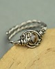 pierścionki - różne Pierścionek regulowany agat wire wrapping 1