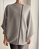 bluza bez kaptura damska Bluza oversize długi Nietoperz jasnoszary melanż pikowany 3