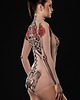 t-shirt damskie Body z tatuażem Skeleton Glam 1