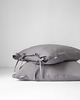 poduszki gładkie Lniana Poszewka Troczki TRUE GRAY 5