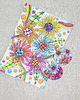 kolczyki drewniane 6682 kolorowe, dwustronne kolczyki; kwiatowe kolczyki; 4