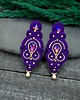 kolczyki soutache Kolczyki sutasz fioletowe ze złotem Olia wieczorowe z kryształkami 2