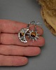 kolczyki wire wrapping Asymetryczne kolczyki księżyc i słońce tygrysie oko wire wrapping 5