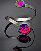 kolczyki wire wrapping Srebrna bransoleta amarant fuksja SULAMANI 1