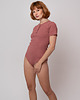 body damskie Damskie bawełniane body, MELANGE PINK 4