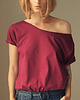 t-shirt damskie Bordo Zgaszony Czysty Oversize S-XXL 2
