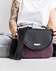 torby na ramię Torebka listonoszka podkówka śliwkowa z czarną klapką 1