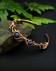bransoletki wire wrapping Miedziana bransoleta mankietowa z lapis lazuli 8