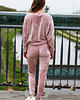 komplety damskie Dres damski,bluza,spodnie,pudrowy róż 4