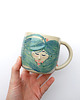 kubki Kubek ceramiczny panienka w turkusie i błękicie 2