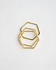 pierścionki złote 16k Gold Plated Hexagon Shape Ring 4