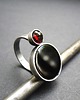 pierścionki srebrne Pierścień Onyks & granat 5