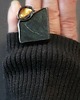 pierścionki - różne Nefryt z kroplą bursztynu mlecznego unikatowy pierścień handmade PREZENT 5