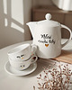filiżanki Zestaw biały porcelanowy dzbanek 1 litr i 2 filiżanki porcelanowe 250 ml ze s 3