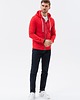 bluzy męskie Bluza męska rozpinana z kapturem BASIC - czerwona V9 B977 4