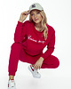bluza bez kaptura damska Bluza dresowa Bawełniana czerwona Karminowa z haftem 2
