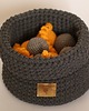 Zabawki dla zwierząt kosz na zabawki COTTON PLAYBOX grafitowy 2