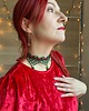 chokery Świąteczny zielony koronkowy choker w stylu Stranger Things 1