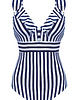 stroje kąpielowe i kostiumy kąpielowe damskie Strój jednoczęściowy z falbanką w pasy 2