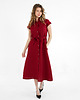 sukienki midi damskie Lniana Sukienka MARIGOLD red wine 2