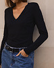 bluzki z długim rękawem damskie Wiskozowy longsleeve V neck 1