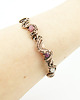 bransoletki wire wrapping Miedziana bransoleta mankietowa z rubinem 6