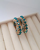 kolczyki szklane Kolczyki Koła z Kryształów Preciosa i Koralików - AURA Blue Zircon 5