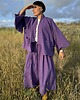 komplety damskie Żakardowy komplet Purple - kimono i kuloty 7