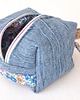 kosmetyczki Kosmetyczka kostka " jeans i kwiatuszki 1" 5