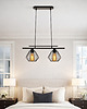 lampy wiszące Czarna lampa wisząca druciana 2 - punktowa BURGOS LOFT 1
