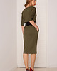 sukienki midi damskie SUKIENKA MONO KHAKI Dark 2