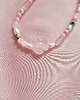 chokery Pudrowy ciapek naszyjnik choker pudrowy róż kamienie naturalne 4