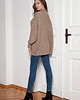 swetry damskie  Sweter oversize z golfem - SWE148 mocca 2