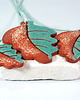 ozdoby wielkanocne Ceramiczne liście turkusowe ozdoby wiosenne 7