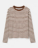 bluzki z długim rękawem damskie Longsleeve stripes chocolate ecru 3