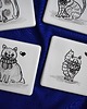 podkładki do kuchni Kafle ręcznie malowane- podkładki ceramiczne koty 1