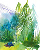 plakaty Camping w górach - plakat akwarelowy 3