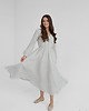 sukienki maxi damskie Lniana sukienka CAMELLIA MAXI GRAY STRIPES 1