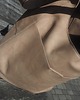 torby na ramię Beżowa miękka skórzana torba typu worek 5