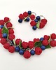 komplet biżuterii Komplet maliny i borówki handmade bransoletka kolczyki 3