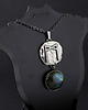 biżuteria męska Runa Mannaz z labradorytem - srebrny amulet z runą 1