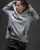 bluza z kapturem damska Bluza Bokserska Damska Szara z czarnym 1
