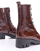 botki damskie Botki skórzane brązowy krokodyl  (6626) 4