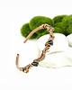 bransoletki wire wrapping Miedziana bransoleta mankietowa z szafirami 7