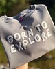 bluzy dla dziewczynki Bluza dziecięca BORN TO EXPLORE - szara 1