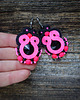 kolczyki soutache Neonowy róż i czerń- kolczyki soutache 4